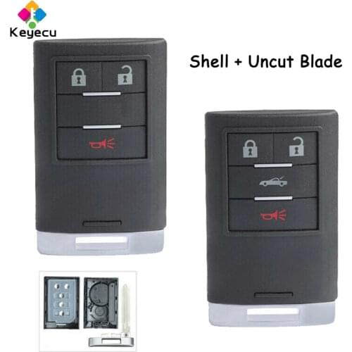 KEYECU Smart Remote Control Car Key Shell Case With 3/ 4 Button - FOB for Cadillac XLR, Chevrolet Corvette 2008-2013 M3N5WY7777A