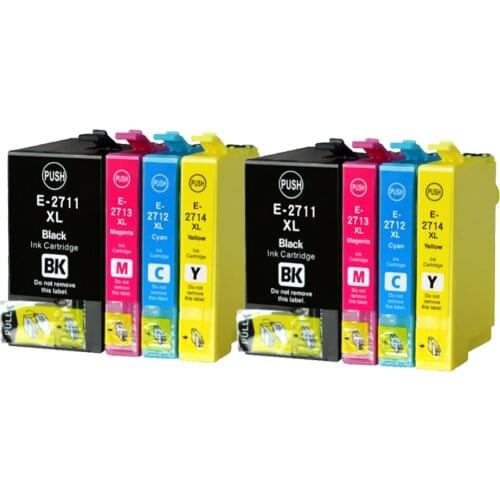 8 PK Compatible Ink Cartridge 27XL T2711 T2701 For Epson WF-3620 WF-3640 WF-7610 WF-7620 WF-7110 inkjet printer