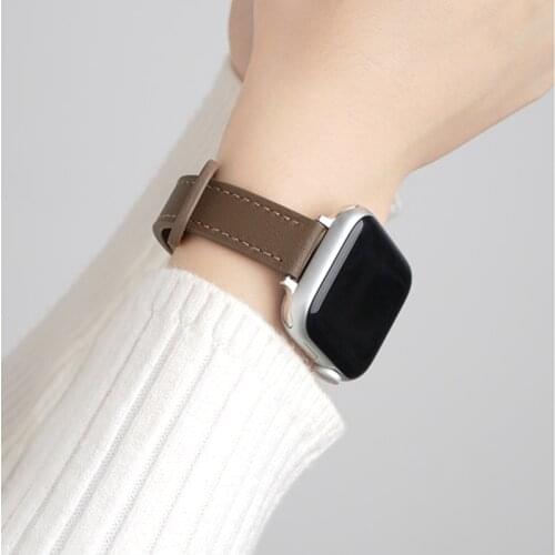 Slim Leather Strap For Apple Watch 6 Band SE 40mm 44mm Thin Watchbands For Applewatch 3 Bracelet 42mm 38mm iWatch 5 4 Women