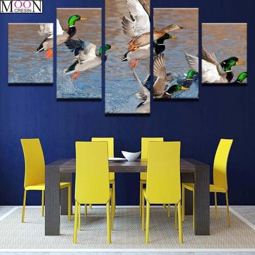 Triptych 5D DIY Diy Diamond Painting Cross Stitch Wild Duck Flying In The Lake Diamond Mosaic Diy Diamond Embroider Handmade Kit