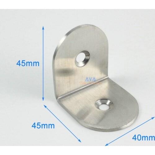 4 Pieces 45x45x40mm Stainless Steel Right Angle Corner Bracket Thinckness 2.3mm