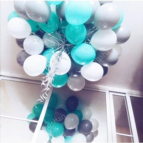 10pcs 10inch gray mint blue balloon mixed matte latex mint green balloon wedding birthday party decoration balloon