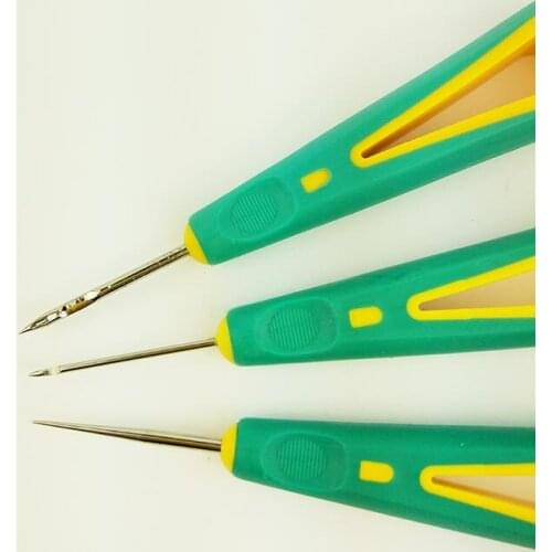13.5CM 3style Awl plastic handle repair shoes wool shoes tool / manual repair shoes cone hook shoe needle patches 3PC/LOT A095