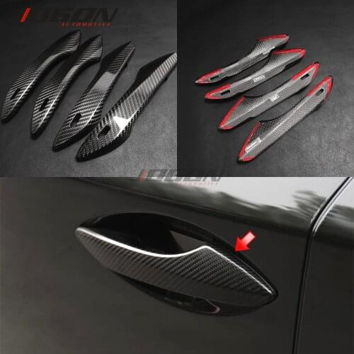 4pcs Real Carbon Fiber Car Door Handle Cover Trims For Lexus RX RX300 RX350 NX NX300H NX200T 2015- 2020 Accessories Protection
