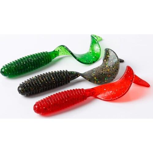 50Pcs51Curly Worms Soft Bait 50Mm 1.2g Jig Wobblers Fishing Lure Shrimp Smell Silicone Artificial Baits Carp Bass Lures Tackle