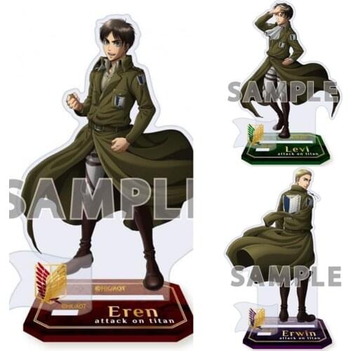 Anime Attack on Titan Eren Jäger Rival Ackerman Erwin Smith Acrylic Stand Figure Display Model Plate Table Decor Cosplay Gifts