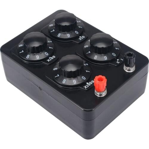 0-9999ohm Resistance Box Black Plastic Precision Variable Decade Resistor Resistance Box For Physical Teaching Instrument Mayitr