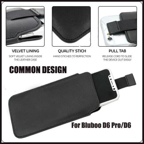 Casteel PU Leather Case For Blubo D6 PRO D6 Pull Tab Sleeve Pouch Bag Case Cover
