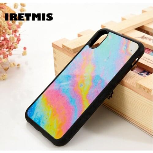 Iretmis 5 5S SE 6 6S Soft TPU Silicone Rubber phone case cover for iPhone 7 8 plus X Xs 11 Pro Max XR Iridescent