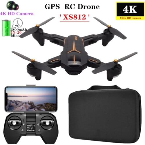 New Dron VISUO XS812 GPS Drone with 4K HD Wide Angle Camera UAV Altitude Hold Foldable Quadcopter Toy Gift for Children