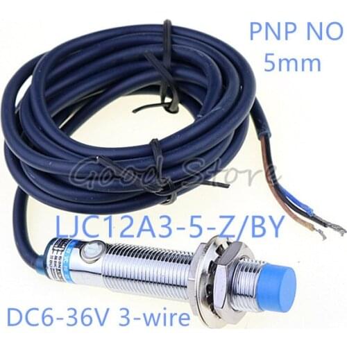 1Pcs LJC12A3-5-Z/BY M12 Three Wire DC PNP NO 5mm distance measuring capacitive proximity switch sensor Blue Head