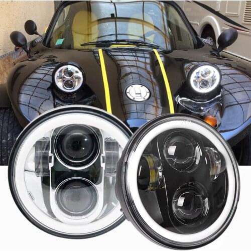 2PCS 5.75 Inch LED Motorcycle Projector Headlight DRL High/Low Beam for Harley Sportster Dyna XL 883C 1200C FXD Headlamp FX