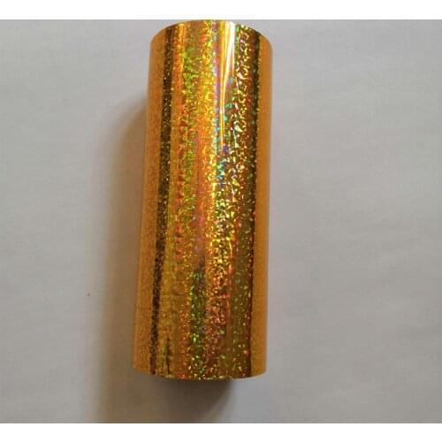 Hot stamping foil holographic foil gold small broken flowers pattern hot press on paper or plastic heat transfer film