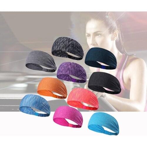 Sweatband Cotton Solid Wide Sports Yoga Elastic Headbands Breathable Running Cycling Women Men Nonslip Sport Wide Safety Band