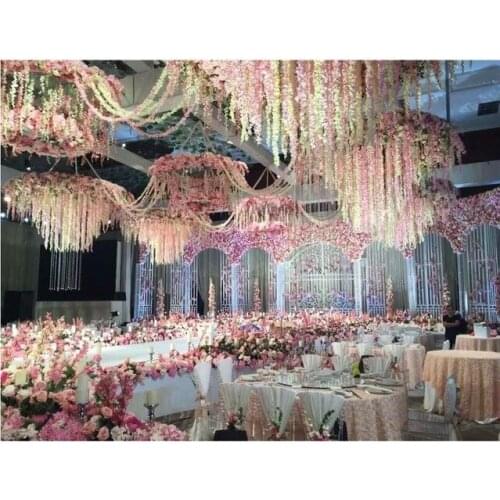 Artificial Flower Silk Wisteria Vine for Party Wedding Decoration 2 Meter long/pcs Orchids Flower Vine Fashion Wisteria Garland