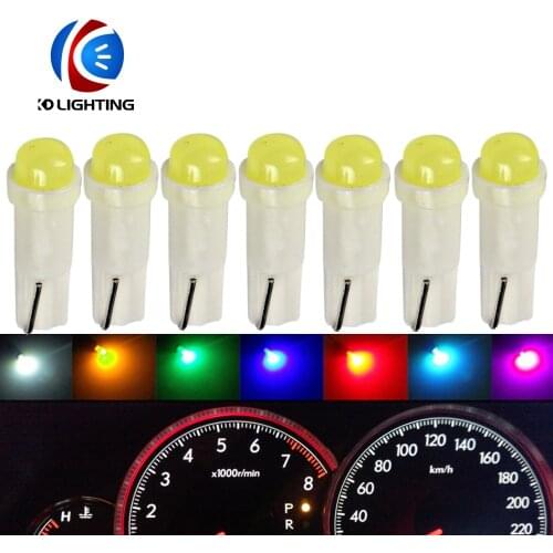 KD 50pcs T5 COB 1LED T5 led car dashboard light instrument automobile door Wedge Gauge reading lamp bulb 12V cob Car Styling