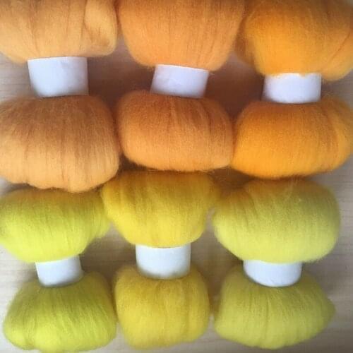 Ceramic wool feltro mixed feutrine naaldvilten lana merino wool fibre roving for needle feling wool set diy crafa 300G 50G/COLOR