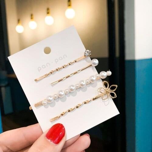 Korea Style Fashion Pearl Hair clip For Women Romantic Female Jewelry Hairpin 2021 Accessories Hair Stick Barrettes Flower