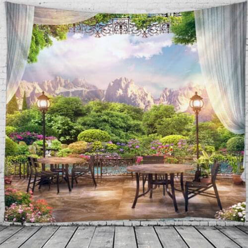 Beautiful Scenery Pictures Painting Wall Tapestry Hanging Flower Psychedelic Tapestry Wall Hanging Decor Halloween Deco