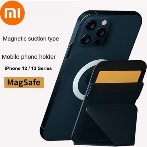 Magnetic Phone Thin Design Card Holder Snap-On MagSafe Compatible Stand & Wallet for iPhone 12 Series Support Wireless Charging