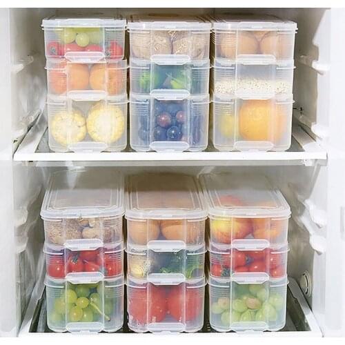 31*12.58*18cm Multi-function Refrigerator Food Storage Box Kitchen Storage Can Snacks Vegetable Storage Food Storage Box