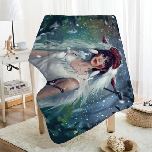 Musife Custom Mononoke Flannel Blanket Design Your own Blanket Flannel Blankets for Sofa DIY Dropshipping