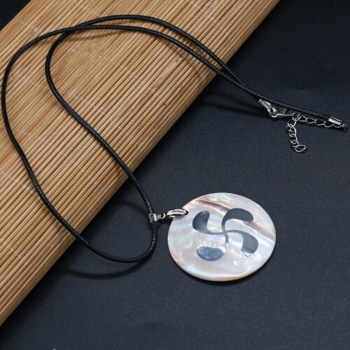 Natural Mother of Pearl Pendant Necklace Simple Round Reiki Heal Shell Necklace Amulet for Women Jewelry Gift High Quality