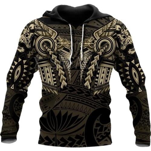 New Zealand maori tattoo wolf dragon 3D Print Hoodie Man Women Harajuku Outwear Zipper Pullover Sweatshirt Casual Unisex Jacket