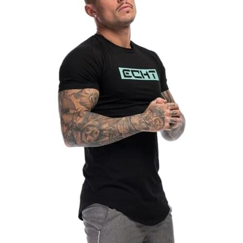 2021 New t-shirt Mens Training Running T-shirt Slim Fit Shirt Mens Top Light Blue Gym Short Sleeve Sports T-shirt Men