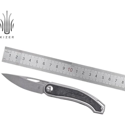 Kizer hunting knife apus KI3554A1 2020 new carbon fiber handle knife high quality outdoor camping tool