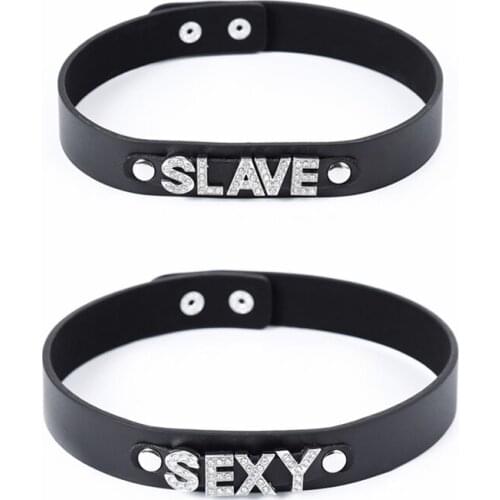 2021New Fashion cosplay Harajuku Punk Rock Gothic necklace Sexy PU Leather Necklace for Women Hip Hop Bondage Accessories