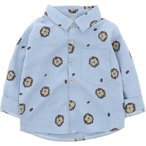 Spring Autumn Toddler Casual Clothes Children Fashion Shirt Boy Baby Girls Turn-down Collar Costume Kids Cartoon Cotton Clothing