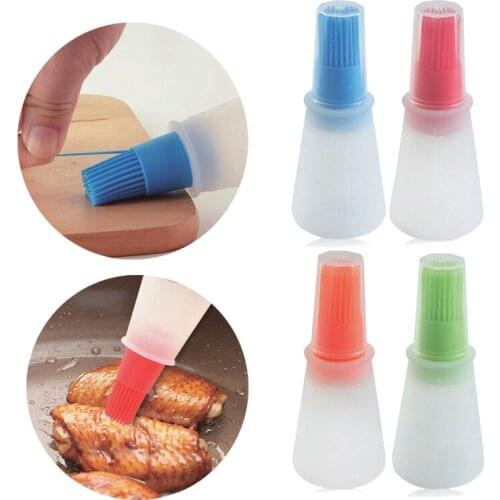 Lightweight Portable BBQ Pastry Basting Brushes Food Grade Silicone Baking Pastry Oil Sauce Bottle Brush