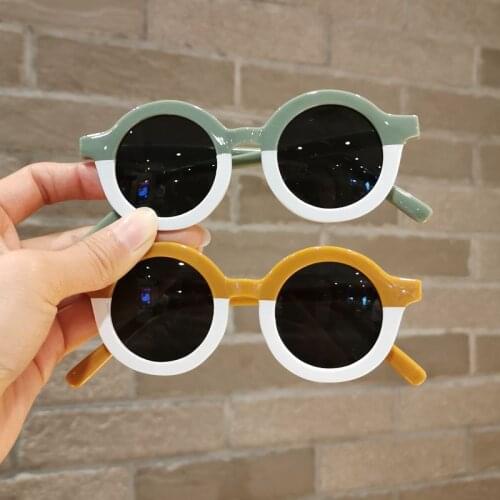 Classic Children Boy Girl Cute Double Color Cartoon Bear Shape Round Sunglasses Kids Vintage Sunglasses UV400 Protection