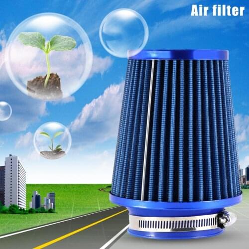 Universal Car Air Filters Performance High Flow Cold Intake Filter Induction Kit 76mm Round Tapered Blue 115x160mm Car Filter
