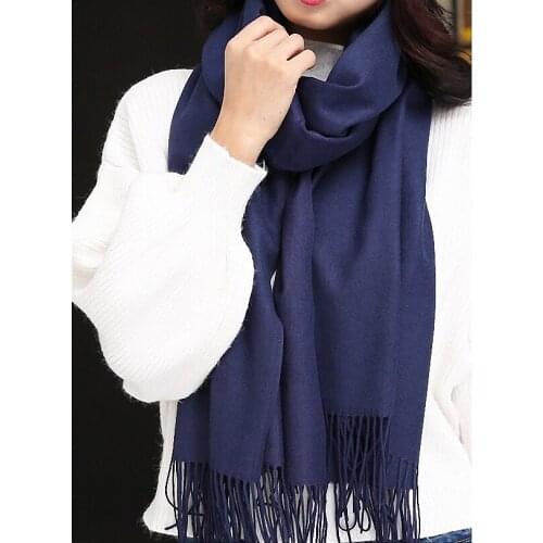 High Quality Fashion Winter Scarf Women Spain Desigual Scarf Solid Thick Brand Shawls and Scarves for Women S002-blue