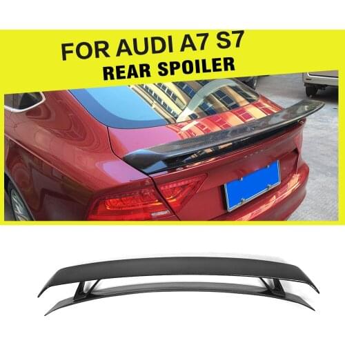 Carbon Fiber / FRP Rear Trunk Boot Racing Double-deck Spoiler for Audi A7 S7 RS7 2007-2012 Trim Custom Spoiler Wing Car Styling