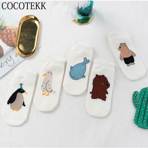 Women Socks Cartoon Cosplay Harajuku Animal Socks Whale Penguin Bear Crocodile Dinosaur Graffiti Socks Novelty Funny Happy Socks