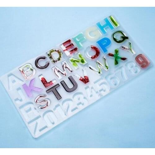 1 Set Crystal Epoxy Resin Mold Alphabet Letter Number Pendant Casting Silicone Mould DIY Crafts Jewelry Making Tools