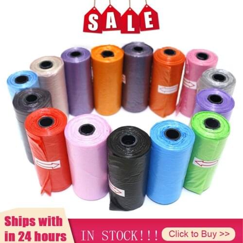 15pcs/roll Dog Poop Bags Pet Waste Garbage Bags Biodegradable Outdoor Carrier Holder Dispenser Clean Pick Up Tools Pet Supplies