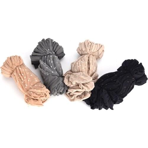 20Pcs = 10Pair / Lot Cool Breathable Summer Style Sexy Black Skin Socks Pure Color Dots Women Girls Nylon Socks