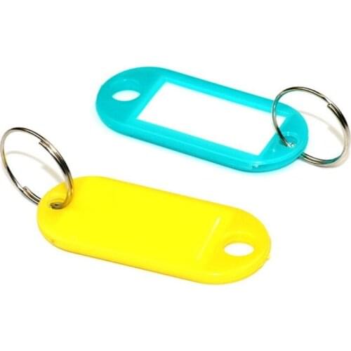 50pcs Portable Key ID Tag Luggage Numbered Name Baggage Key Chains Label Card with Split Ring Keyring