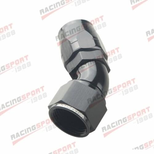 AN12 12-AN 45 Degree Swivel Fuel Oil Air Gas Line Hose End Fitting Adaptor Black