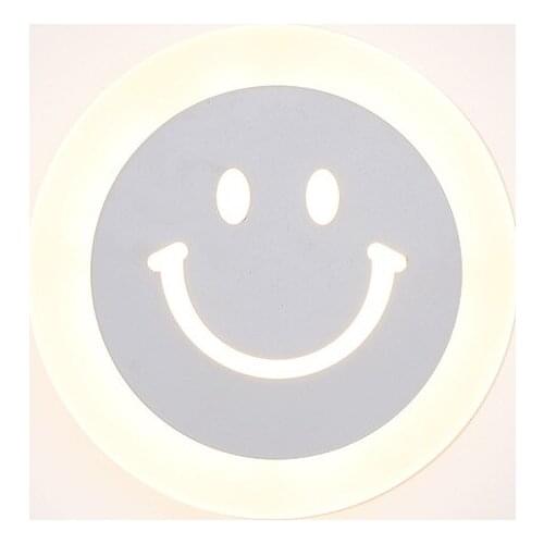 ANTINIYA Creative LED Smile Face Wall Lamp Simple Kids Cartoon Bed Room Light Ultra-thin Porch Aisle Lanterns Passage Luminaire