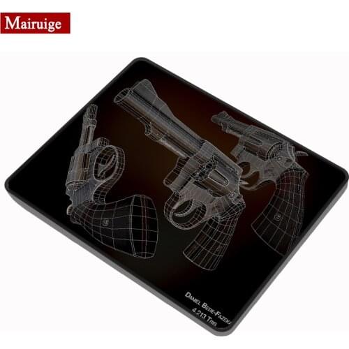 Mairuige Pistol Black Cloth Mouse Pad CS GO Gun M14 AR15 HK45 AK47 98K Gamer Speed Gaming Desk Mat Diy Custom Mousepad 20x18cm