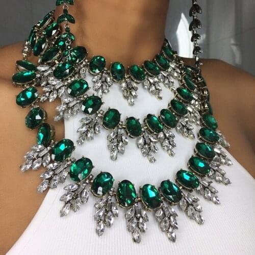 Dvacaman Brand Handmade Exaggerated Crystal Choker Necklace Multilayer Tassel Statement Necklace Party Wedding Jewelry Wholesale