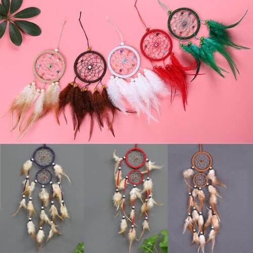 Hot Sale 1PC Vintage Home Decoration Retro Feather Dream Catcher Circular Feathers Wall Hanging Dreamcatchers Decoration