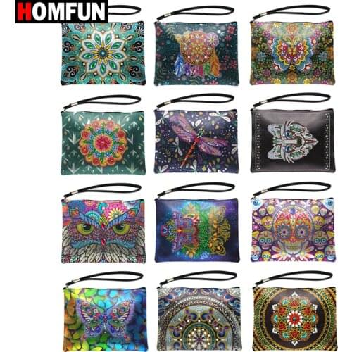 HOMFUN Special Shaped Diamond Painting Bags Wallet Women 5D DIY Diamond Embroidery Butterfly Art Christmas Gifts