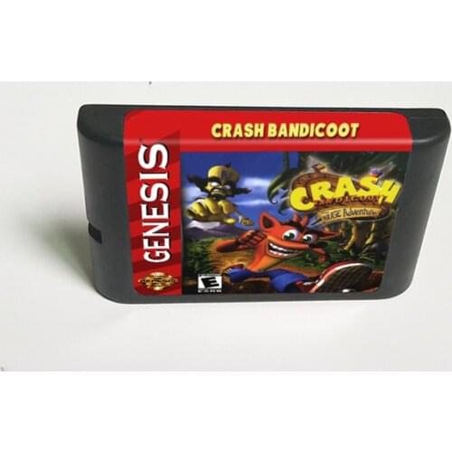 Crash Bandicoot - 16 Bit MD Game Card for Sega Megadrive Genesis Video Game Console Cartridge