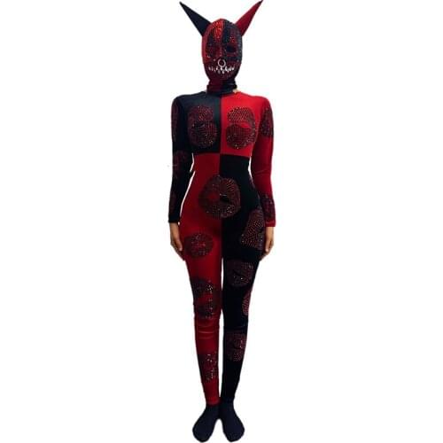 Gogo Nightclub Lead Dancer Cosplay Jumpsuit Sexy Leggings Crystal Bodysuit Women Party Club Outfit Singer Dance Costume DT2749